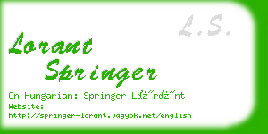lorant springer business card